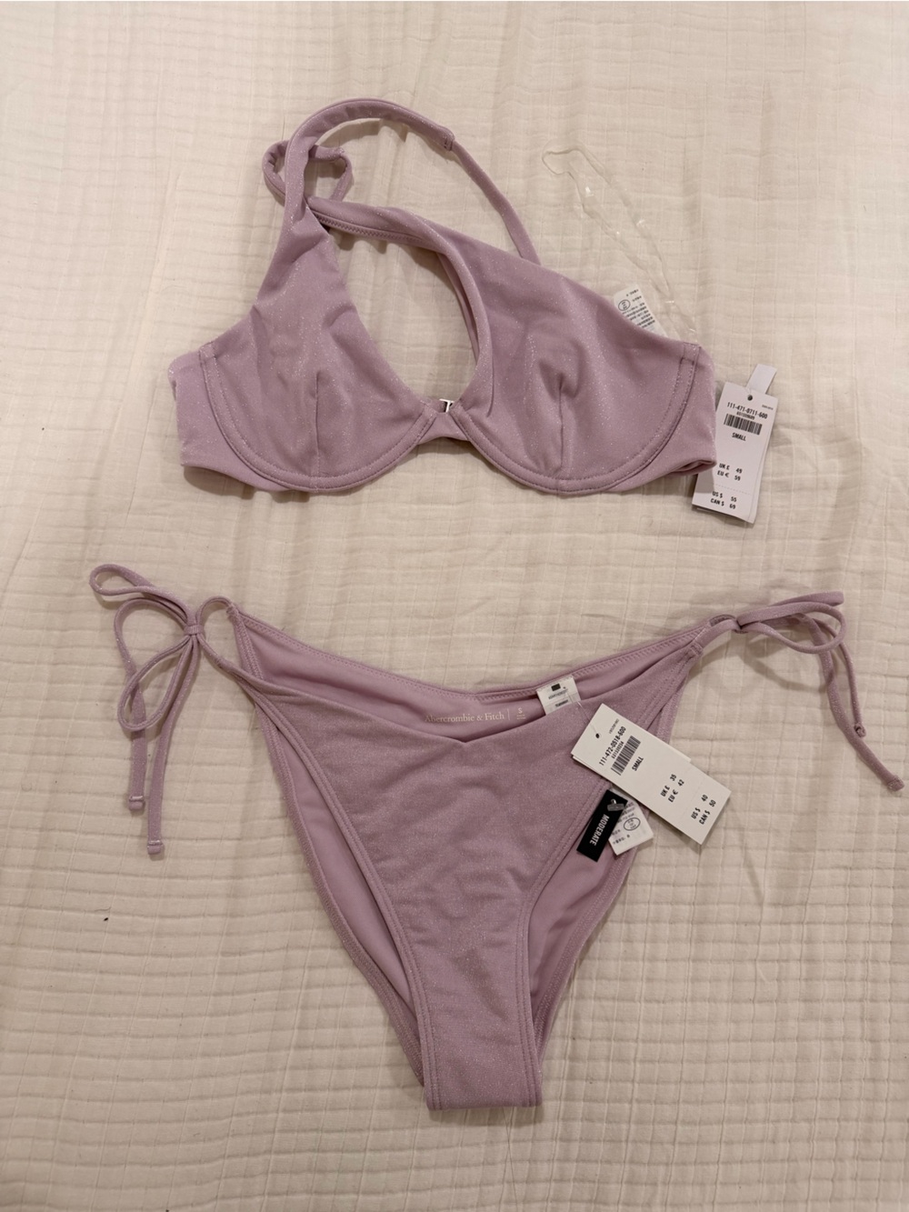 Abercrombie & Fitch Sparkle Lilac Bikini Set